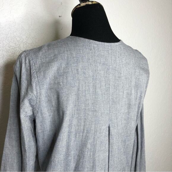 Anthropologie Holding Horses gray button front linen blend tunic top or dress 6 - Picture 10 of 13